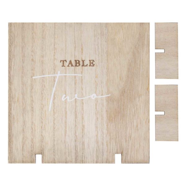 12 Tischnummern Holzplatte